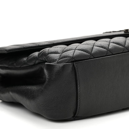 Saint Laurent Calfskin Mixed Matelasse Triquilt Large Monogram Satchel Black 9 of 10