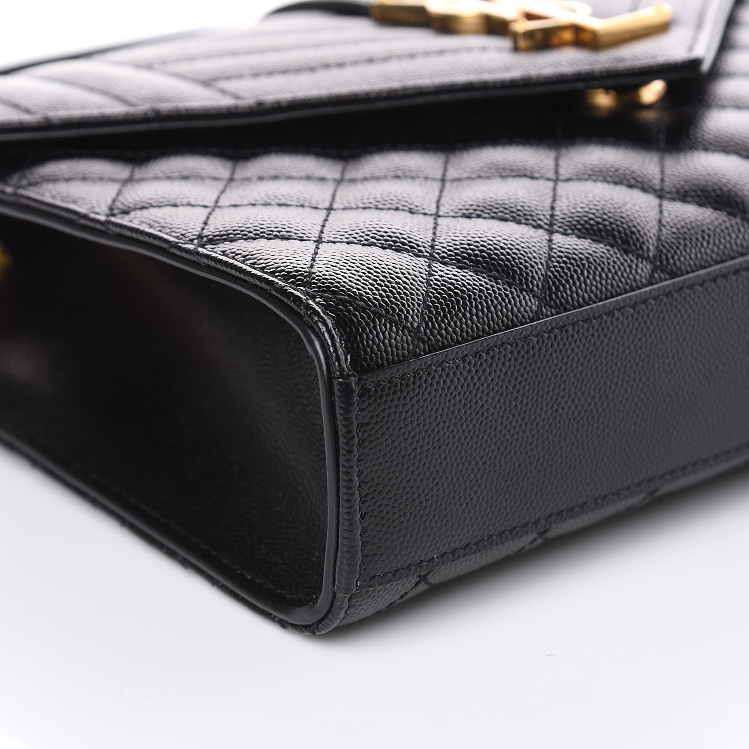 Saint Laurent Grain De Poudre Textured Mixed Matelasse Triquilt Medium Monogram Satchel Black 8 of 10