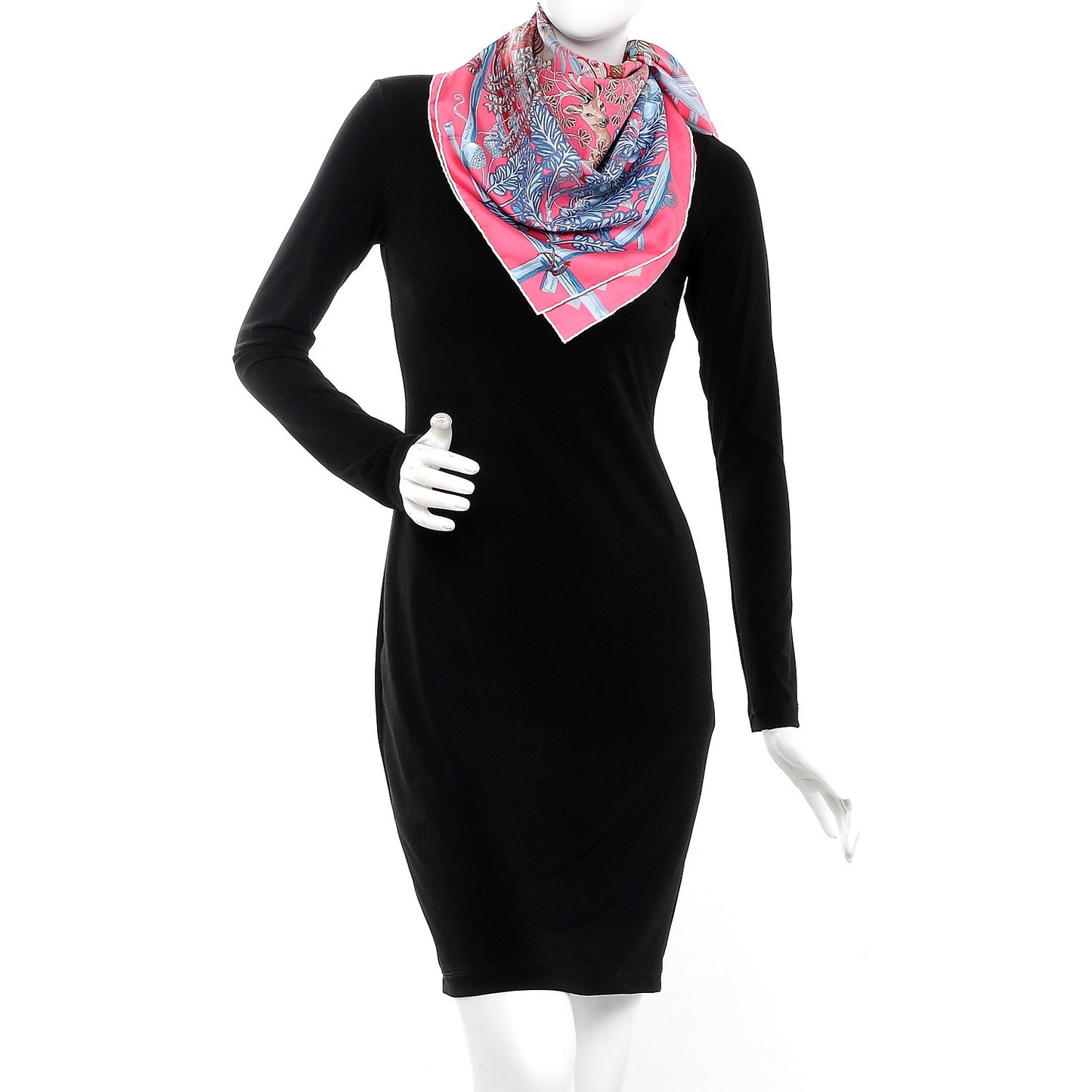 Silk Mythes et Metamorphoses Scarf 90 Rose Vif Bleu Beige Rose