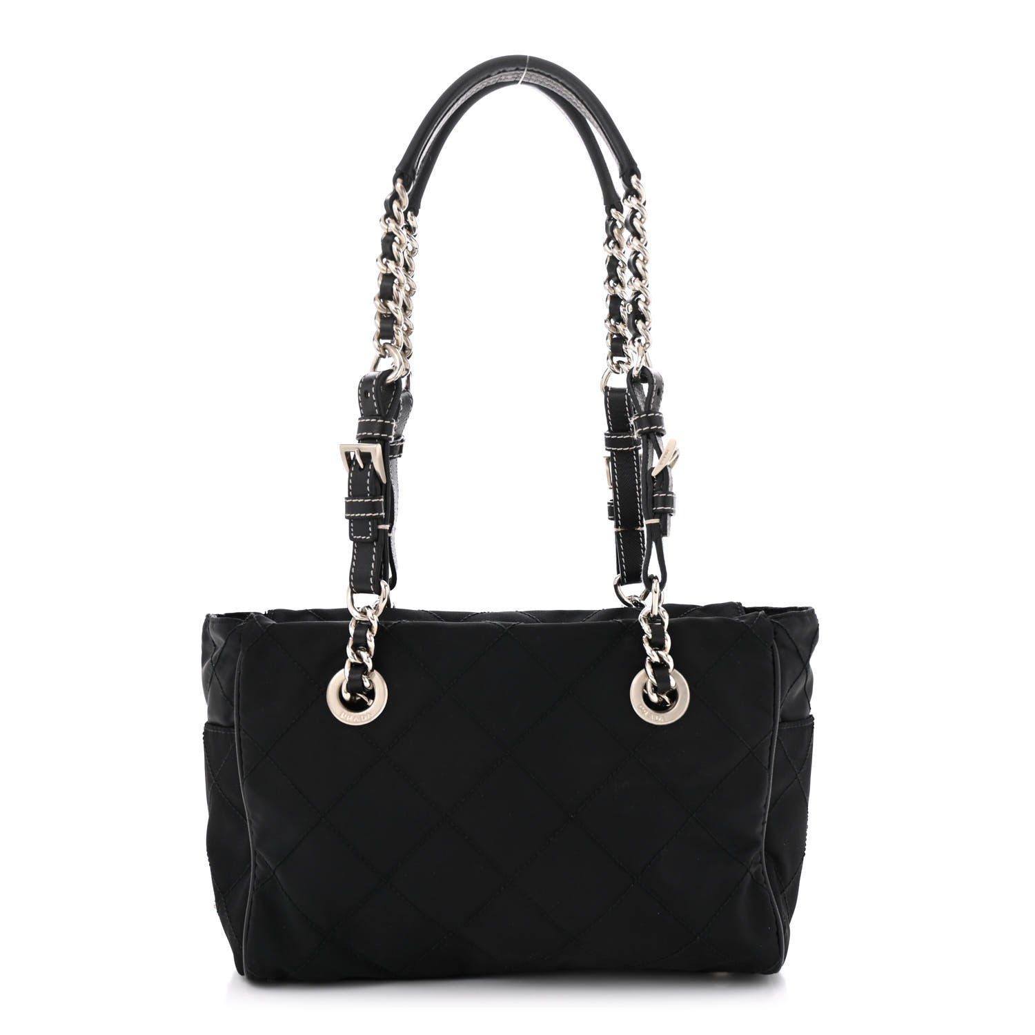 Prada Nylon Tessuto Quilted Chain Shoulder Bag Black 1 of 15