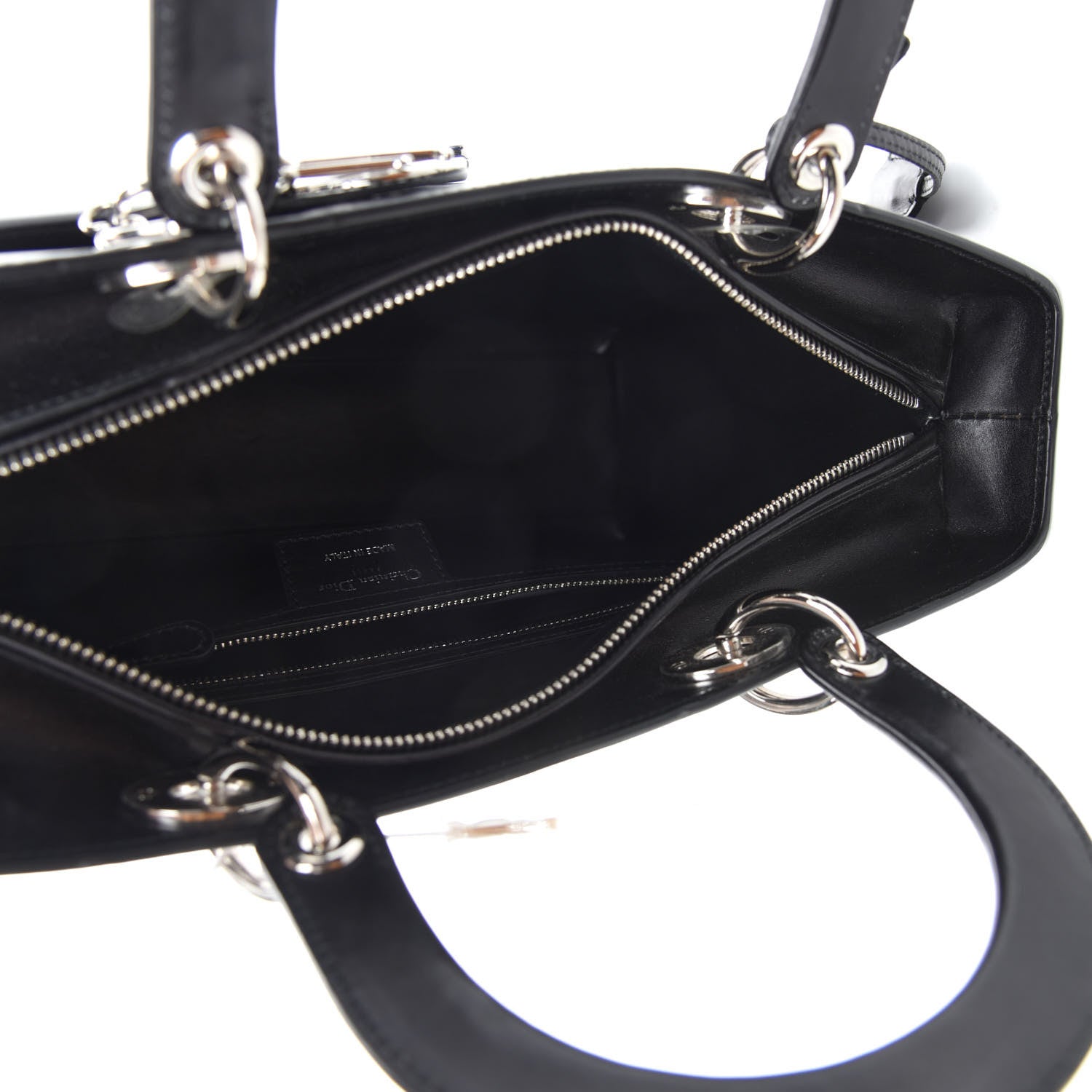 Christian Dior Box Calfskin Lady Dior Pouch Tote Black 5 of 10