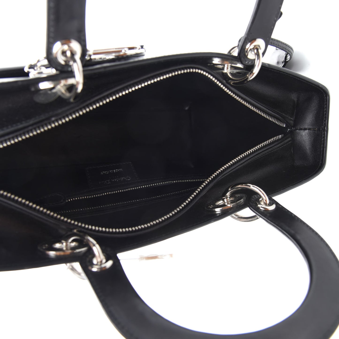 Box Calfskin Lady Dior Pouch Tote Black