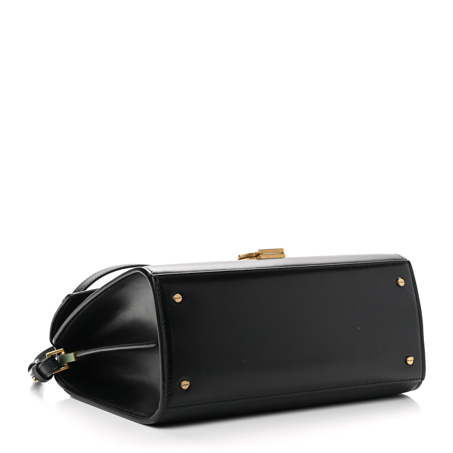 Saint Laurent Smooth Calfskin Medium Classic Monogram Cassandra Top Handle Black Rouge Legion 4 of 14