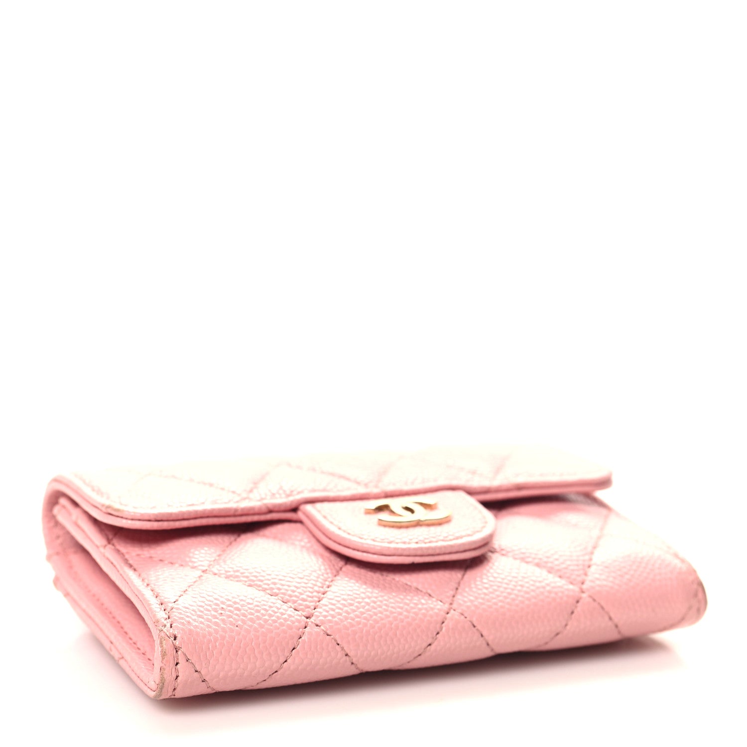 Chanel Caviar Quilted Flap Card Holder Wallet Light Pink 4 of 12