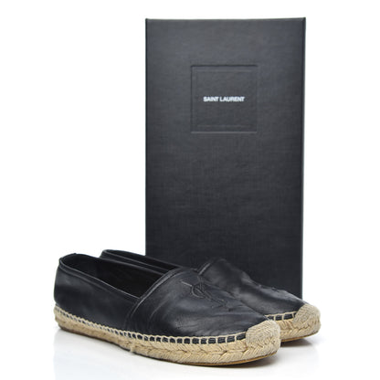 Saint Laurent Lambskin Monogram Espadrilles 38 Black 12 of 12