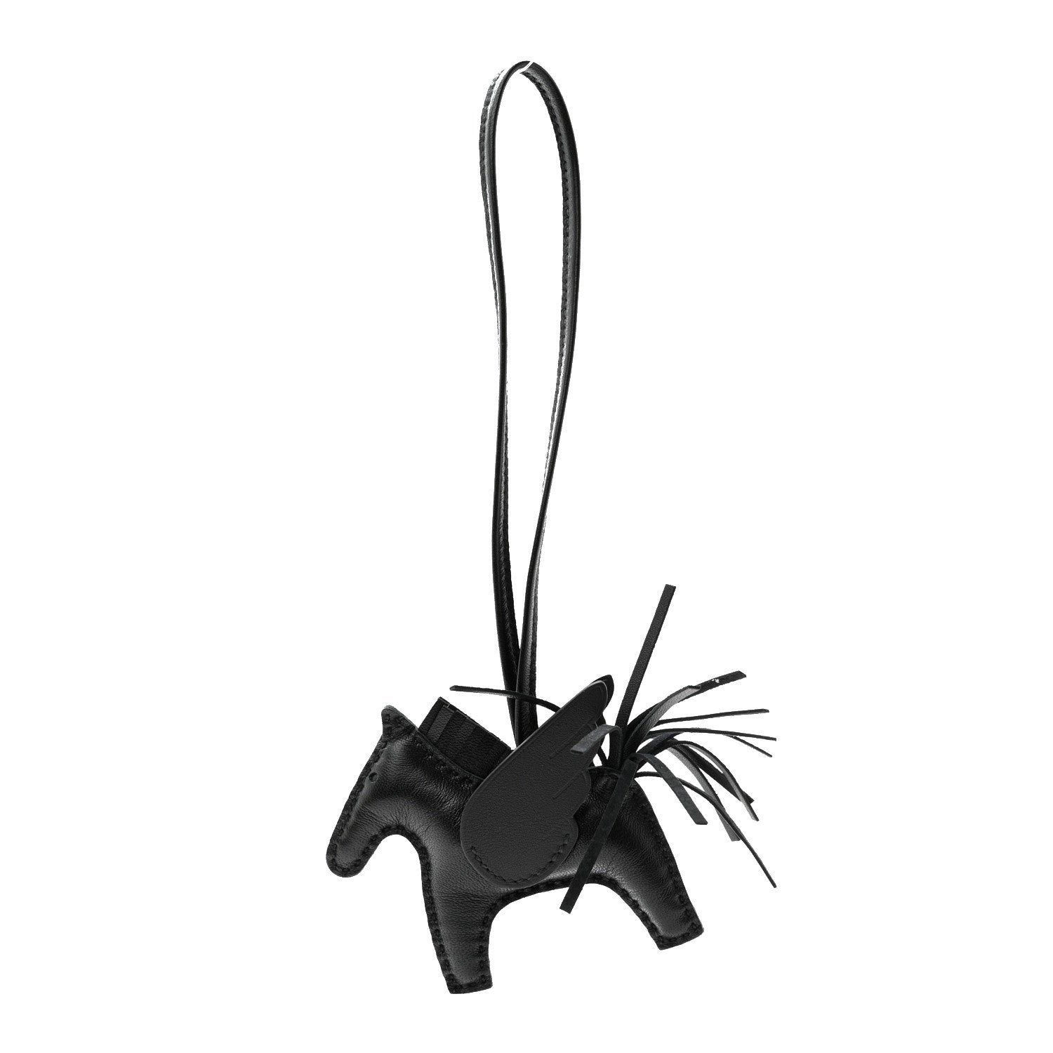 Hermes Milo Lambskin Grigri Rodeo Pegase Horse Bag Charm PM So Black 1 of 5