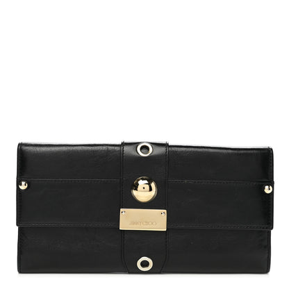 Jimmy Choo Calfskin Studded Reese Clutch Wallet Black 1 of 8