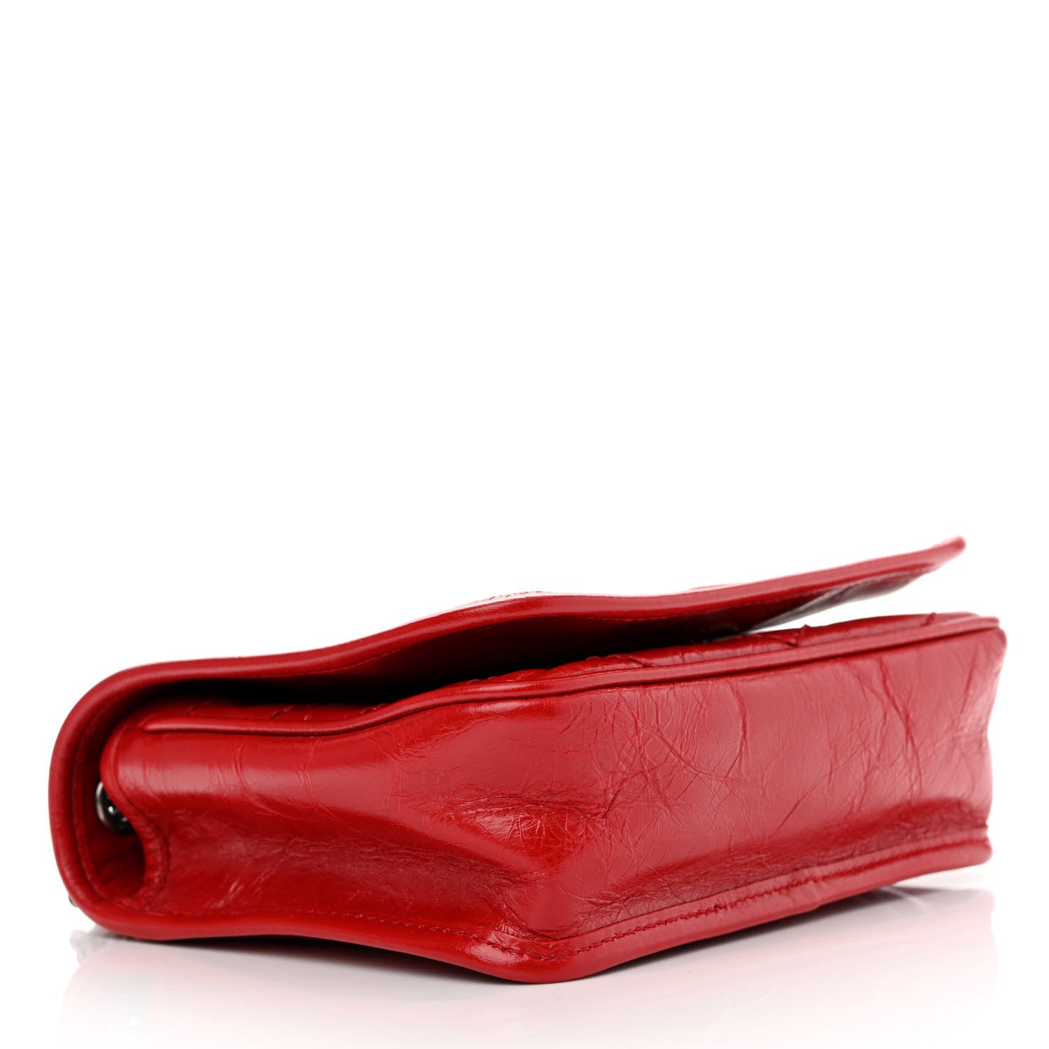 Saint Laurent Crinkled Calfskin Matelasse Monogram Niki Chain Wallet Red 4 of 12