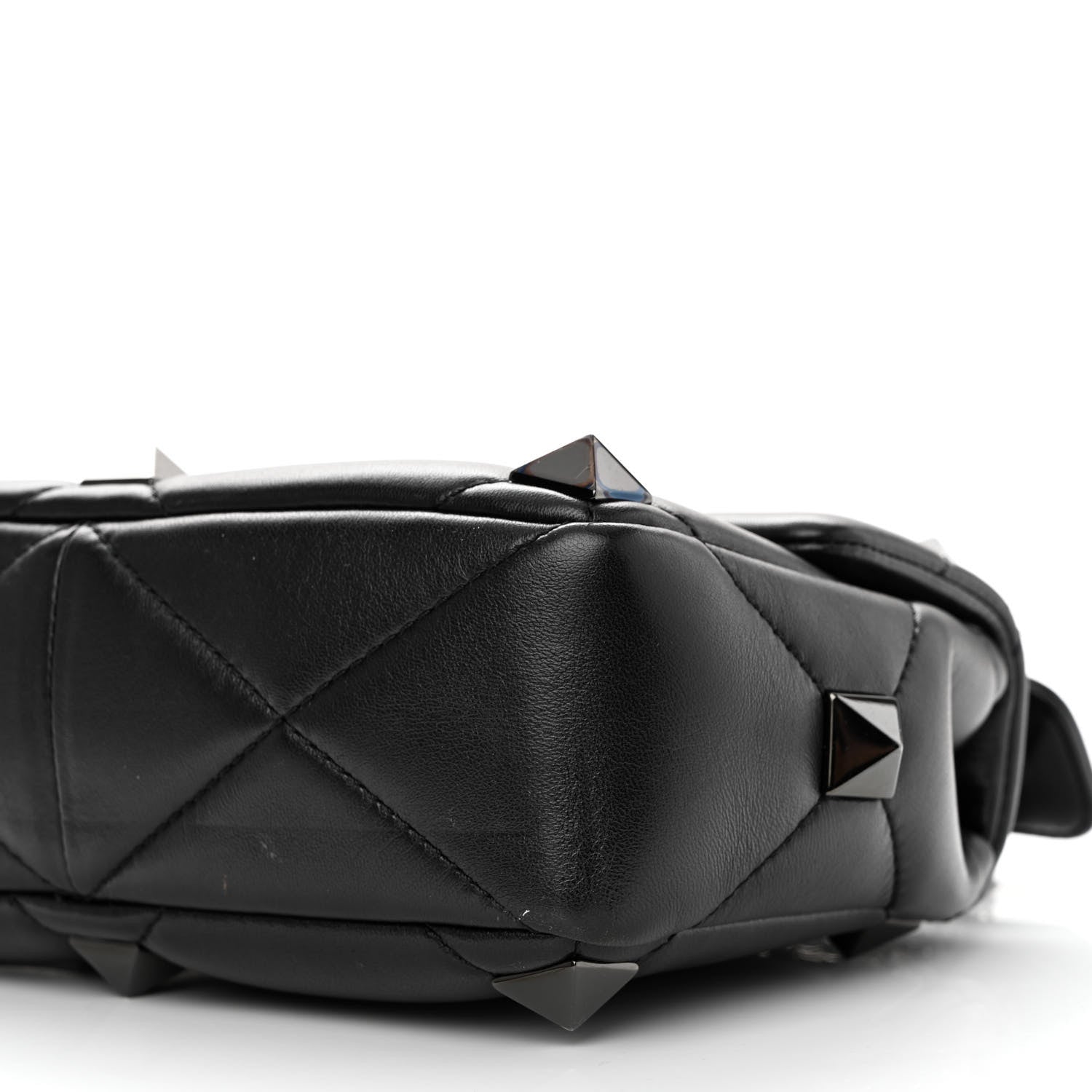 Valentino Garavani Nappa Monochrome Medium Roman Stud Shoulder Bag Black 9 of 19