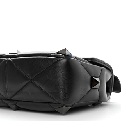 Valentino Garavani Nappa Monochrome Medium Roman Stud Shoulder Bag Black 9 of 19