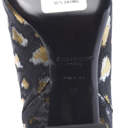 Saint Laurent Jacquard Leopard Loulou Ankle Boots 38 Oro 6 of 9
