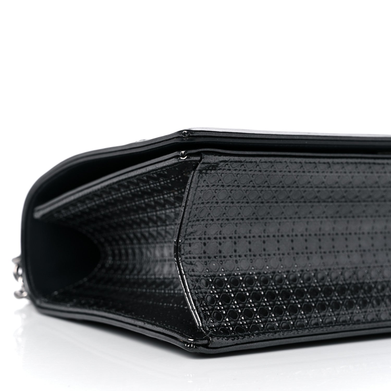 Christian Dior Metallic Patent Micro-Cannage Medium Diorama Flap Bag Onyx Black 8 of 11