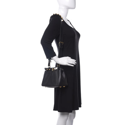 Fendi Nappa Studded Mini Peekaboo Iconic Satchel Black 2 of 11