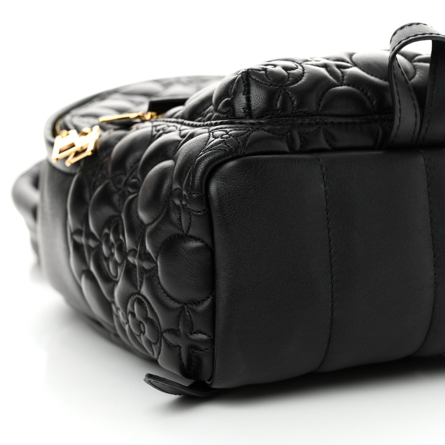 Louis Vuitton Lambskin Flower Quilted Palm Springs Backpack PM Black 9 of 11