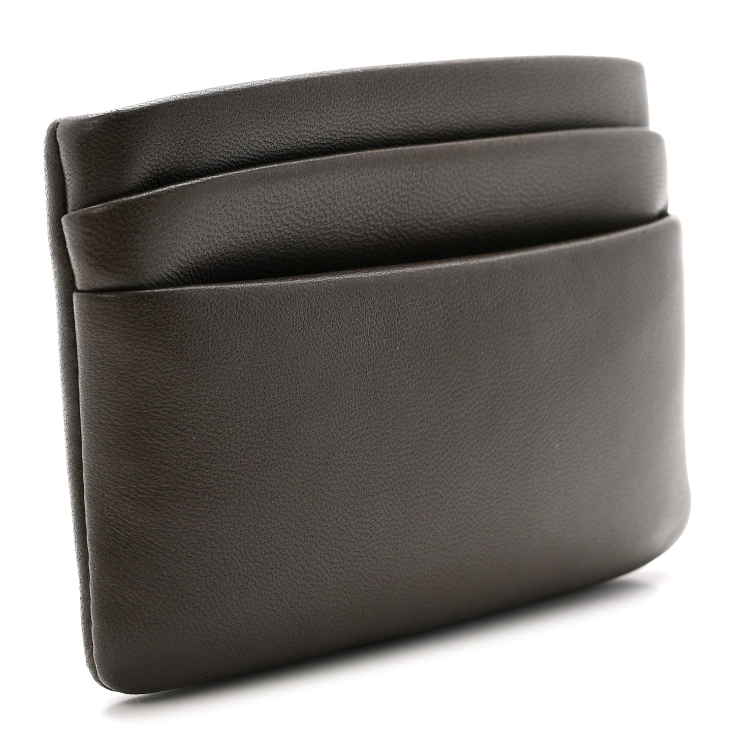 Padded Lambskin Monogram Zip Card Holder Light Musk
