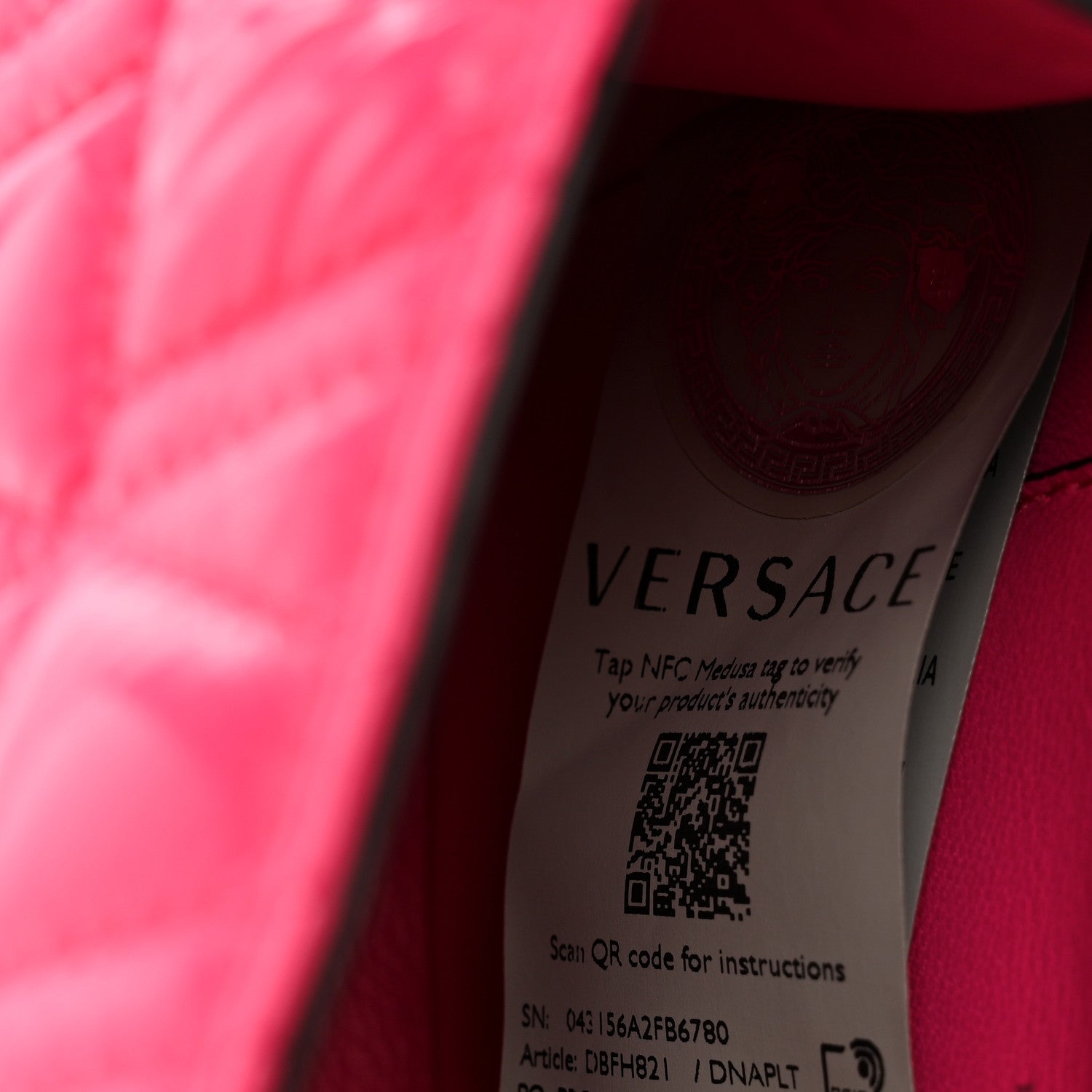 Versace Patent Quilted Virtus Shoulder Bag Pink 8 of 14