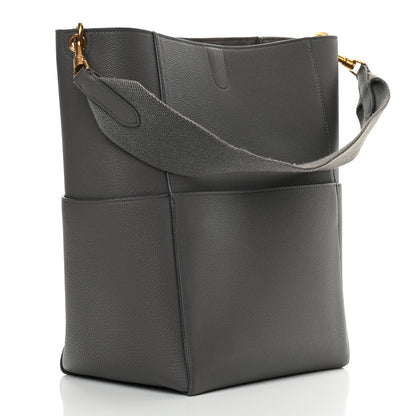 Celine Soft Grained Calfskin Sangle Bucket Bag Grey 3 of 16