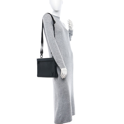 Louis Vuitton Calfskin Aerogram Messenger Black 2 of 8