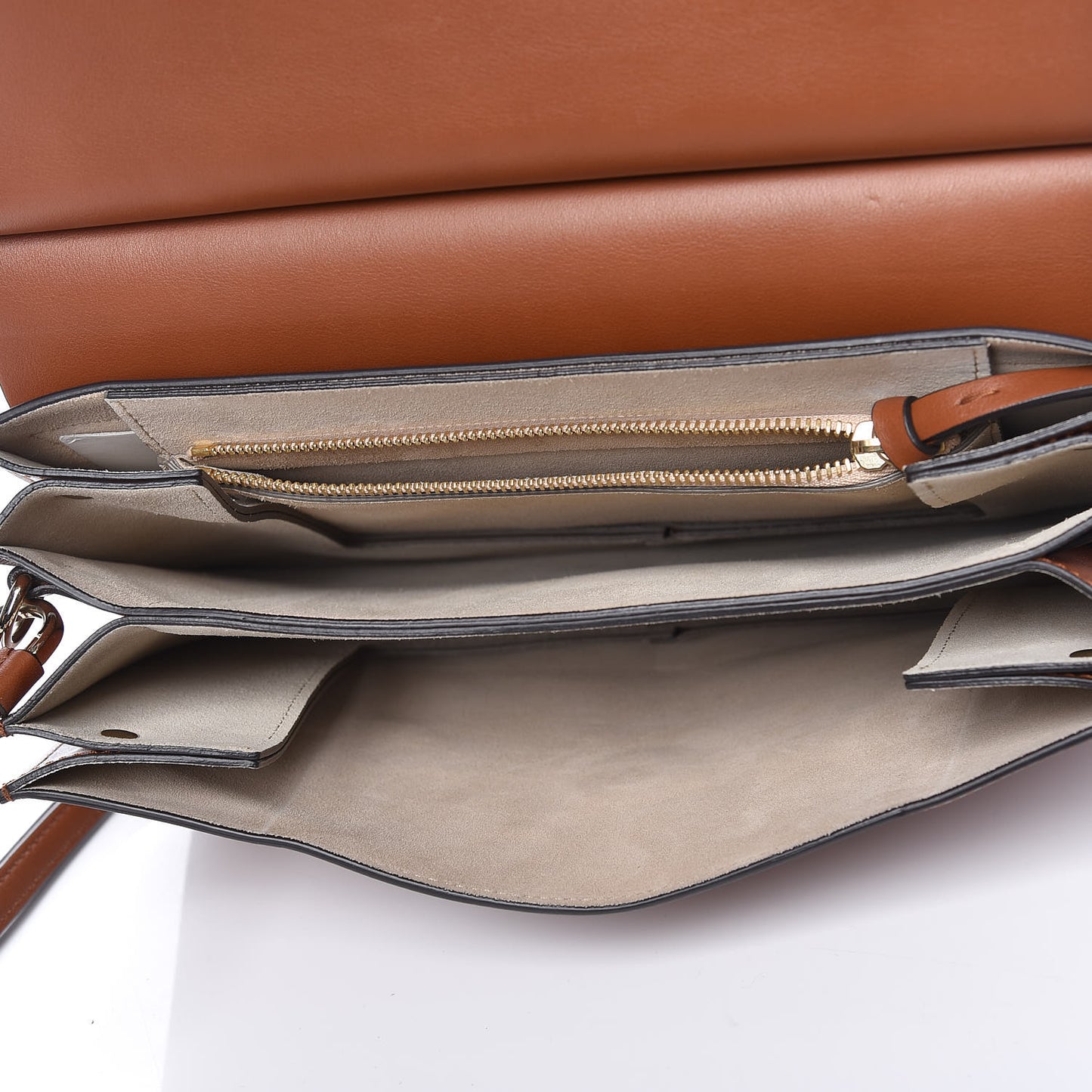 Suede Calfskin Medium Faye Shoulder Bag Tobacco