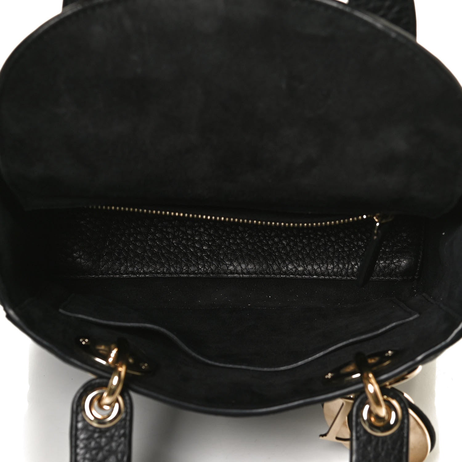 Christian Dior Grained Calfskin Cannage Small Supple Lady Dior Black 5 of 12