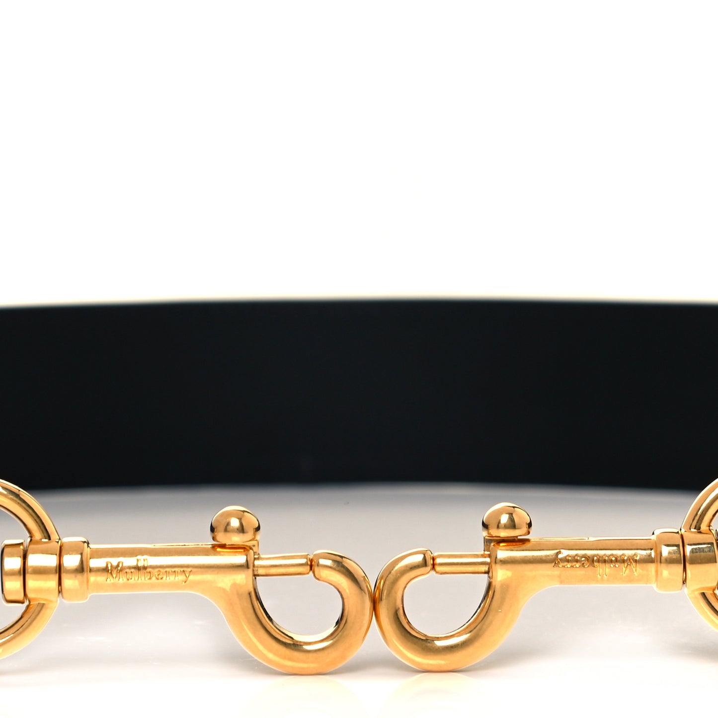 Smooth Calfskin Embroidered Logo Strap Black Multicolor