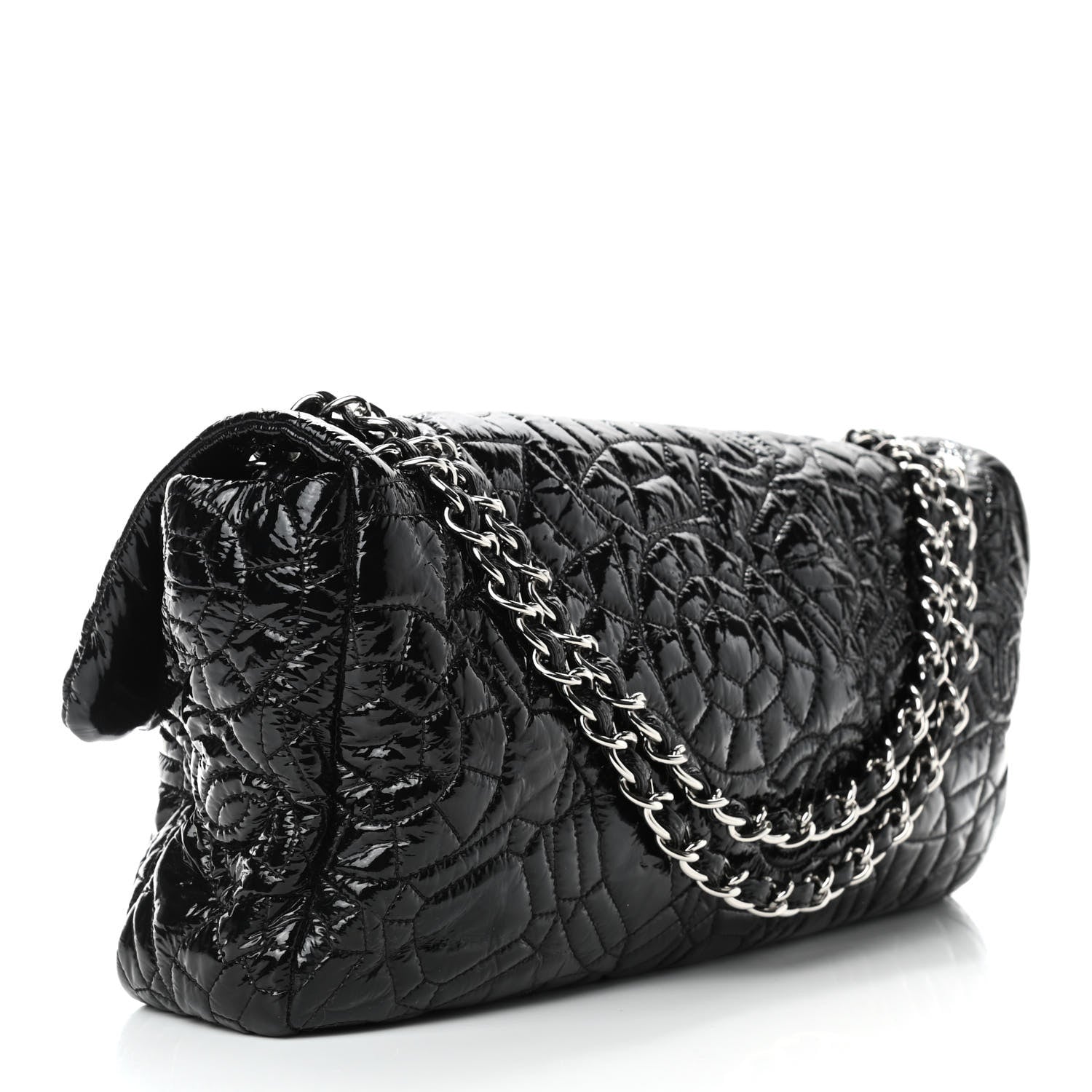 Chanel Vinyl Graphic Edge Flap Black 3 of 10