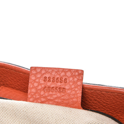 Gucci Calfskin Large Bamboo Shopper Tote New Dark Orange 8 of 9