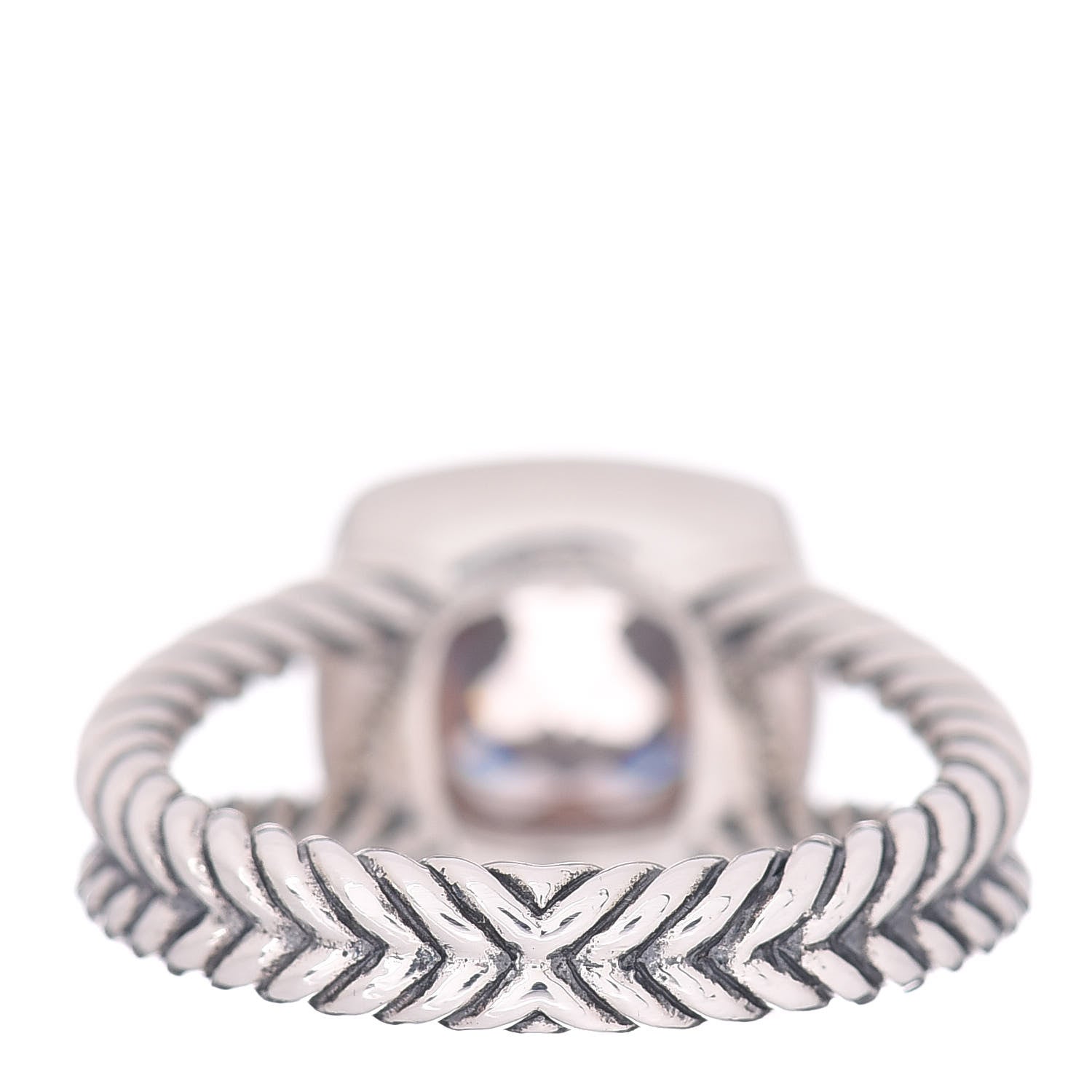David Yurman Sterling Silver Diamond Morganite 7mm Petite Albion Ring 49 5 4 of 5