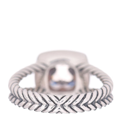 David Yurman Sterling Silver Diamond Morganite 7mm Petite Albion Ring 49 5 4 of 5