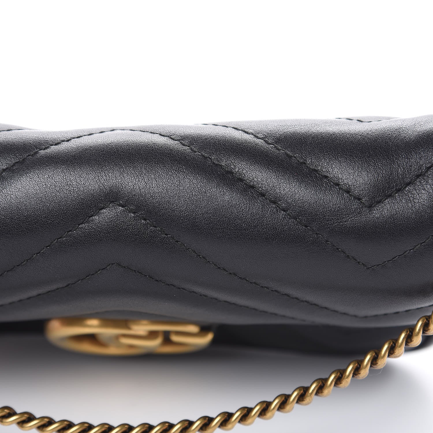Gucci Calfskin Matelasse Super Mini GG Marmont Shoulder Bag Black 14 of 14