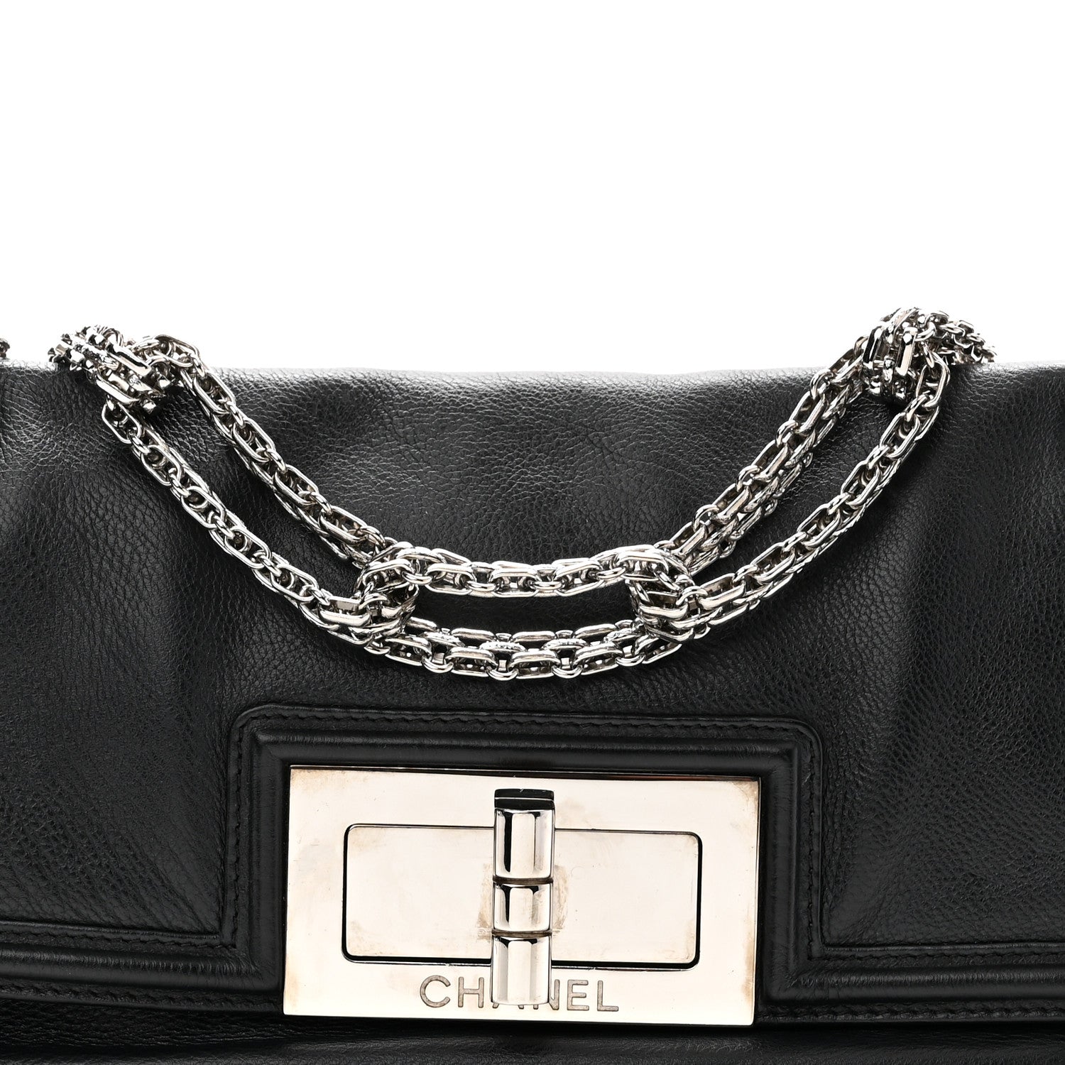 Chanel Grained Calfskin Mademoiselle Lock Bijoux Chain Flap Black 8 of 11