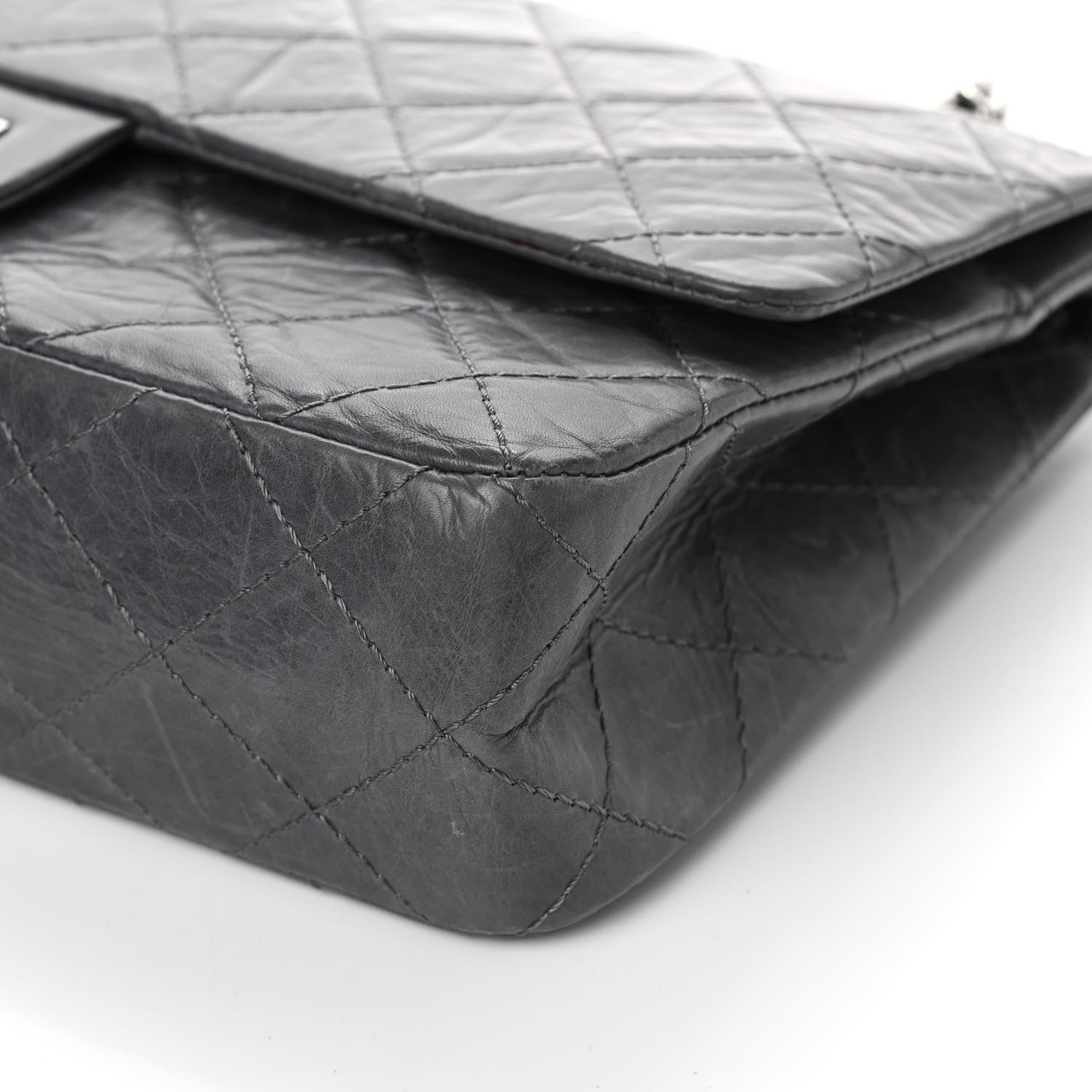 Chanel Aged Calfskin Quilted 50th Anniversary 2.55 Reissue 227 Flap Grey 9 of 10