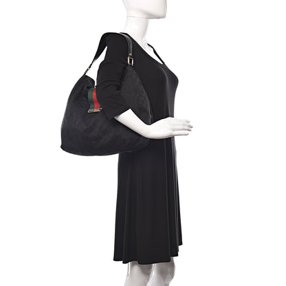 Gucci Monogram Large New Ladies Web Hobo Black 2 of 12