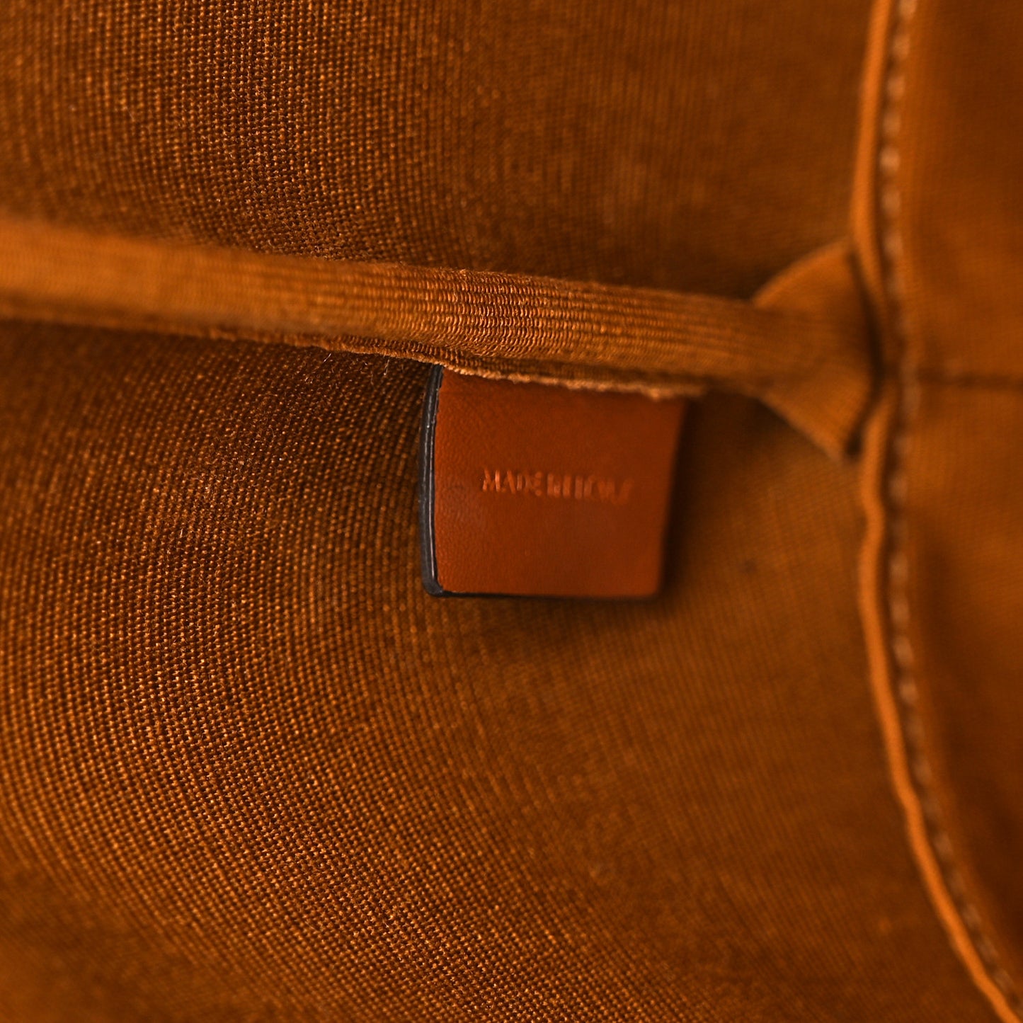 Triomphe Canvas Calfskin Small Bucket Bag Tan