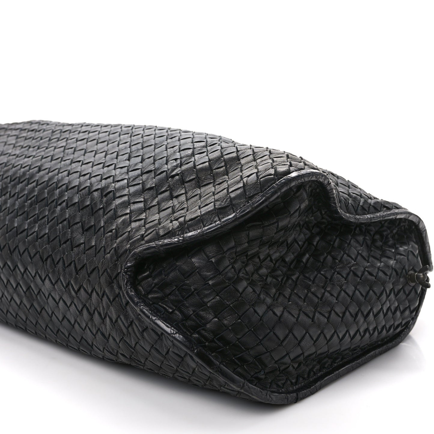 Nappa Intrecciato Alligator Hobo Black
