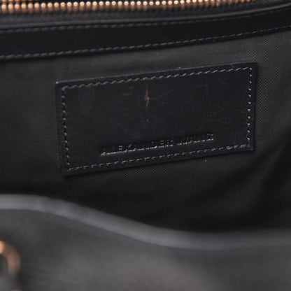 Alexander Wang Pebbled Calfskin Prisma Skeletal Backpack Black Rose Gold Hardware 9 of 11