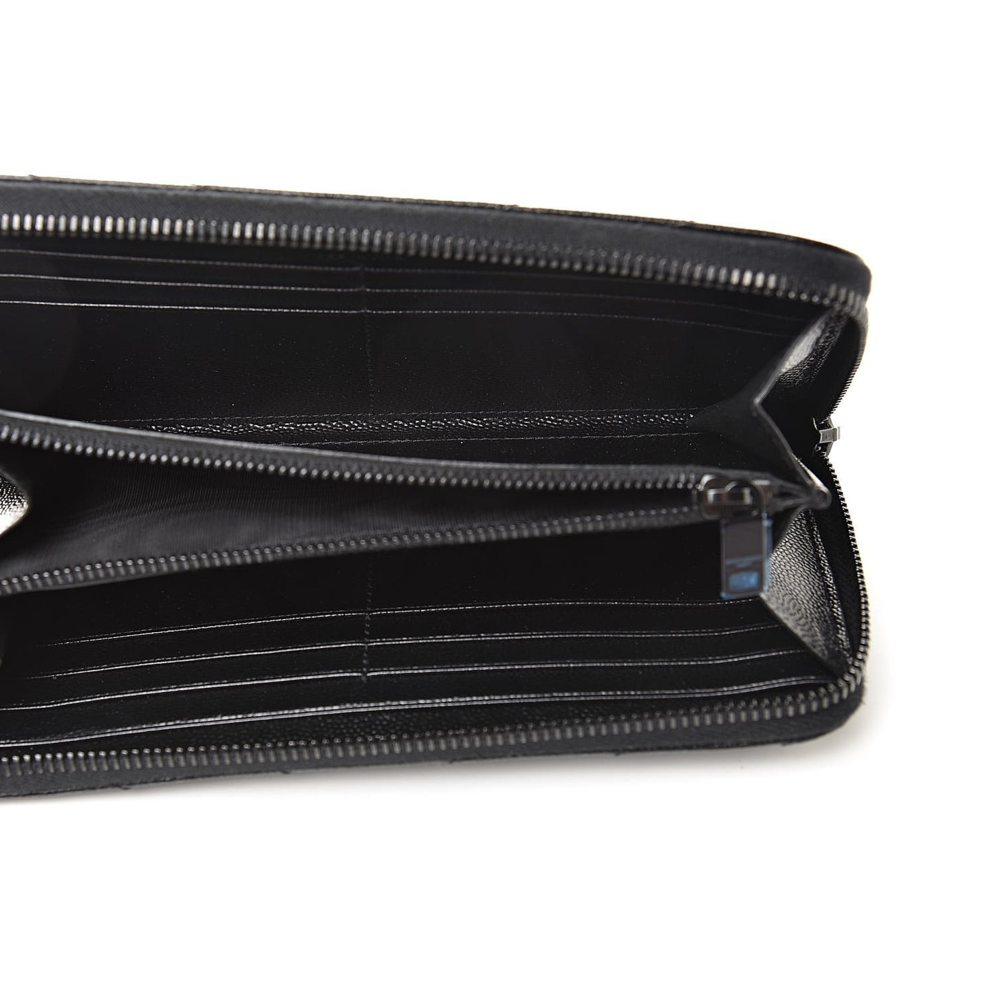 Grain De Poudre Matelasse Chevron Monogram Zip Around Wallet Black