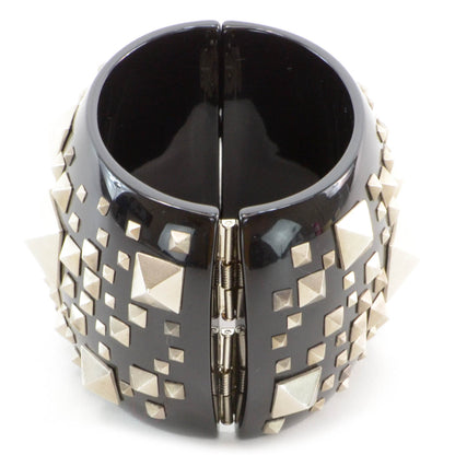 Chanel Resin Studded CC Wide Cuff Black 7 of 7