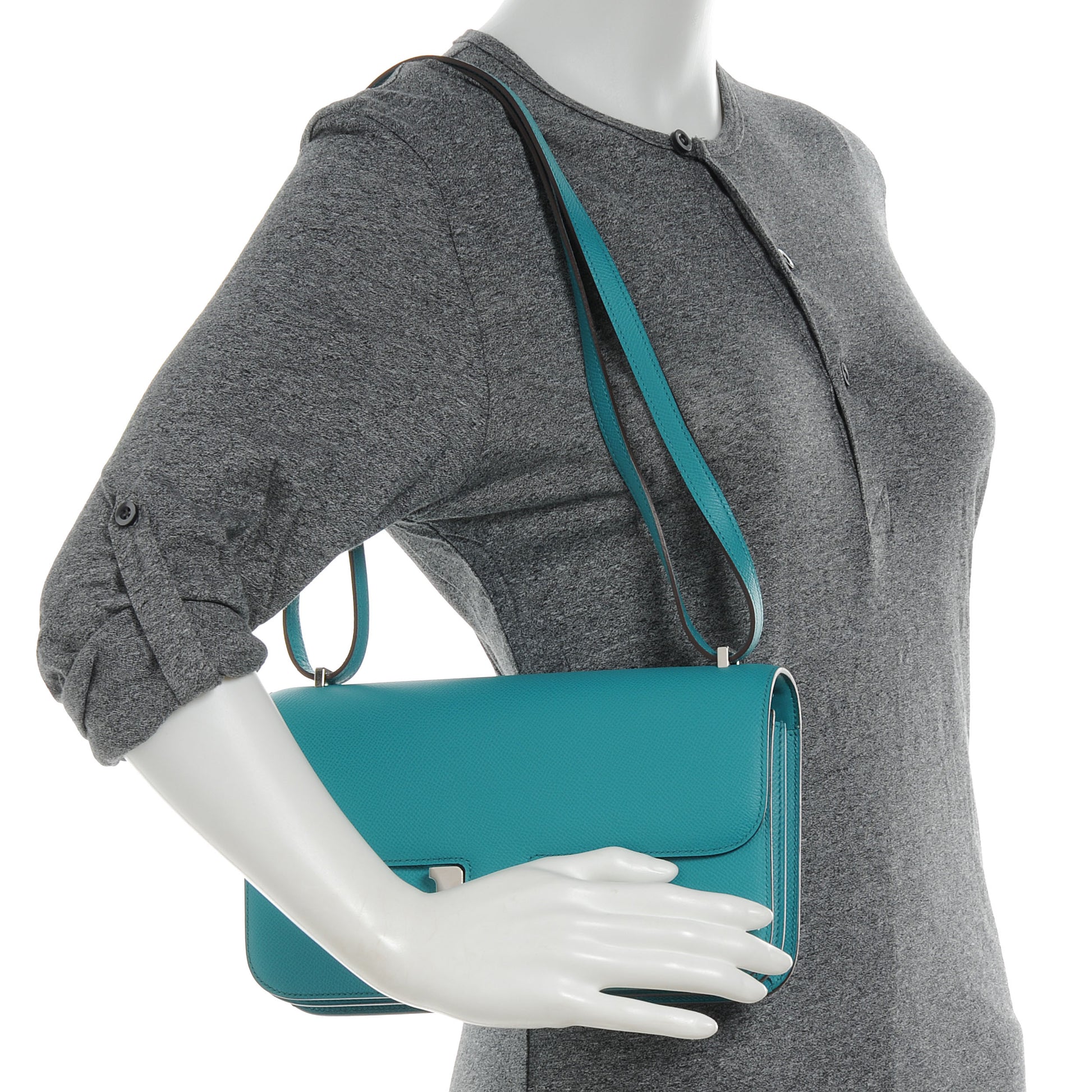 Hermes Epsom Constance Elan 25 Bleu Paon 2 of 8