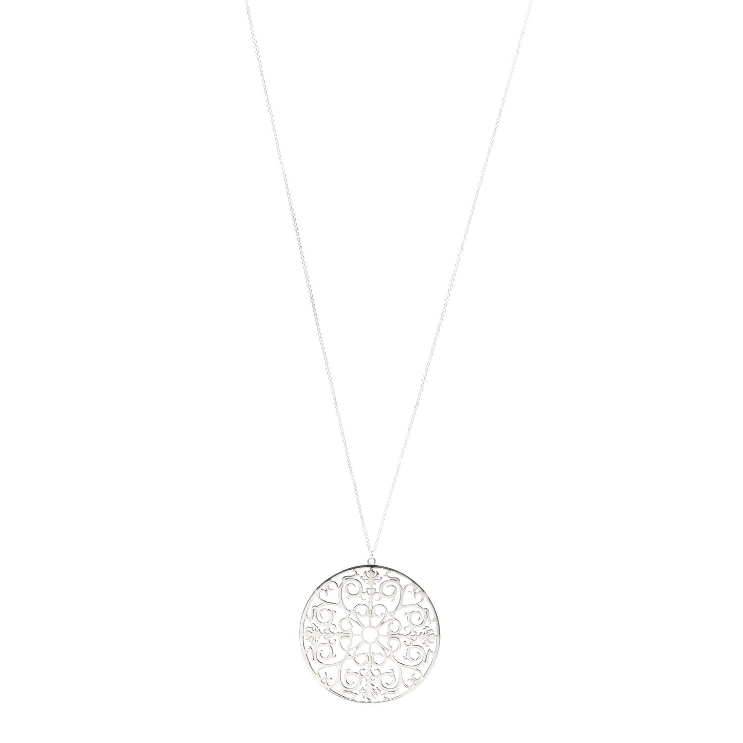 Sterling Silver Enchant Round Medallion Pendant Necklace