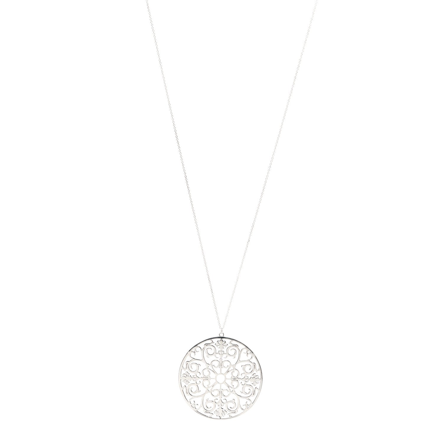 Tiffany Sterling Silver Enchant Round Medallion Pendant Necklace 1 of 5