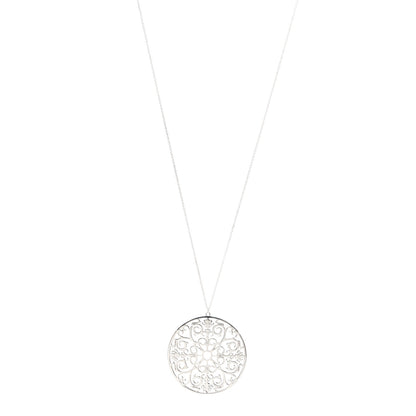 Tiffany Sterling Silver Enchant Round Medallion Pendant Necklace 1 of 5