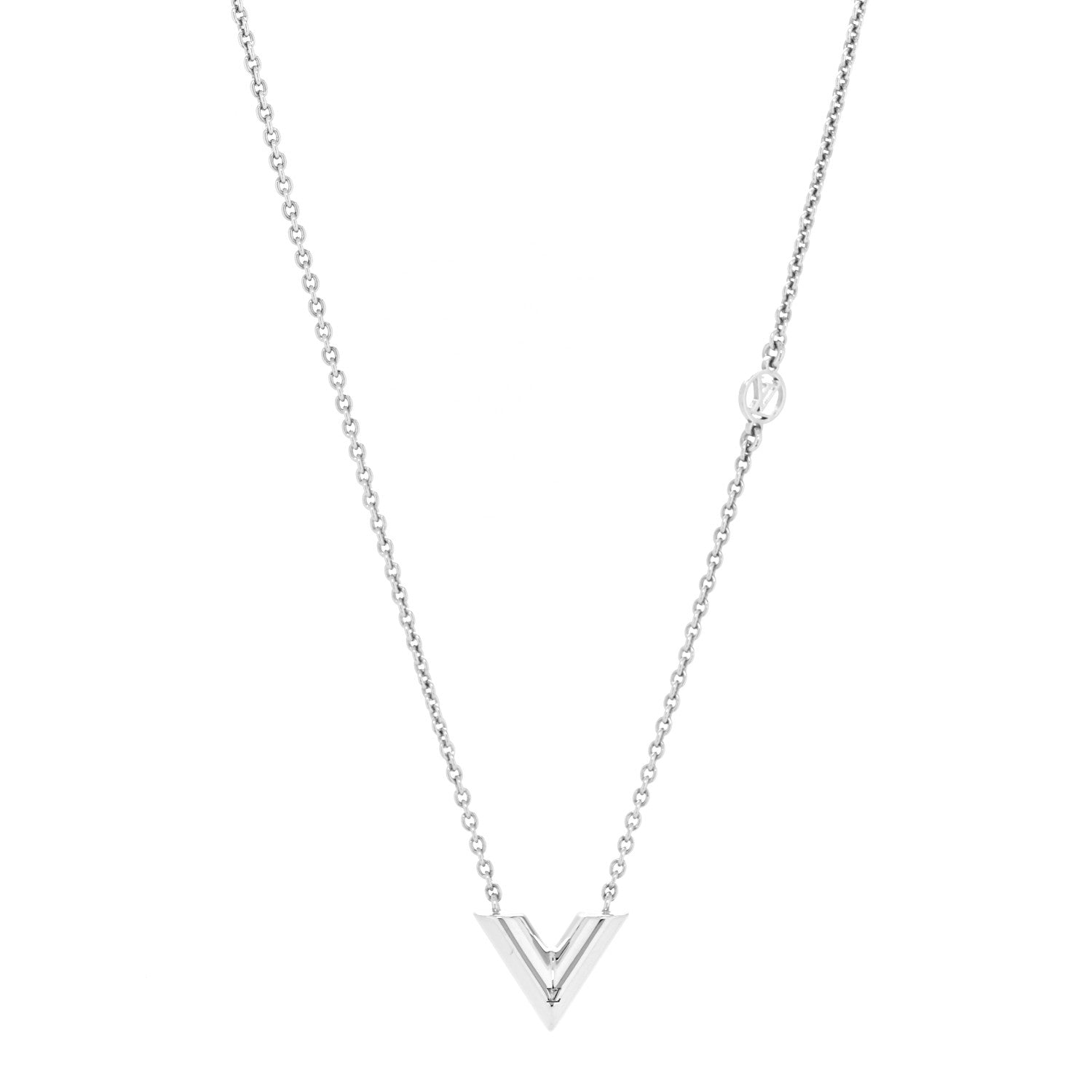 Louis Vuitton Metal Essential V Supple Necklace Silver 2 of 6