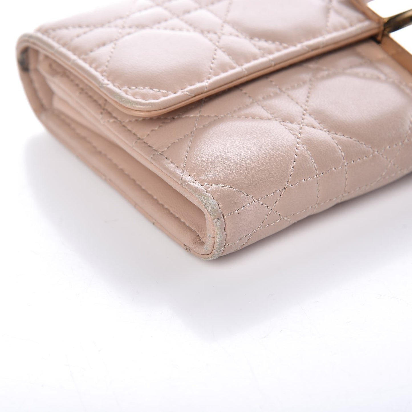 Lambskin Cannage Miss Dior Promenade Chain Wallet Beige