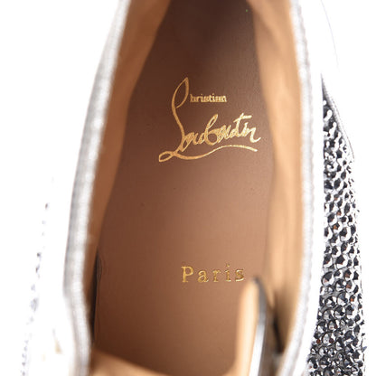 Christian Louboutin Metallic Calfskin Strass Mens Louis Flat Sneakers 46 Silver 8 of 9