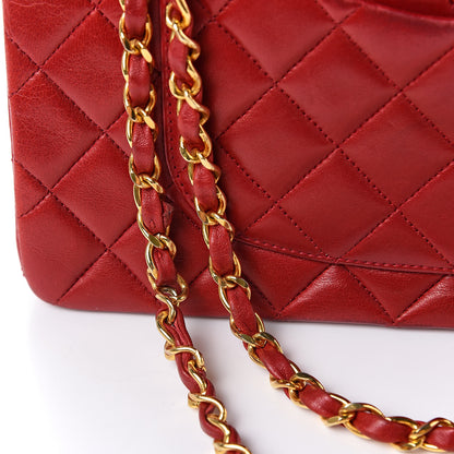Chanel Lambskin Quilted Medium Double Flap Red 13 of 15