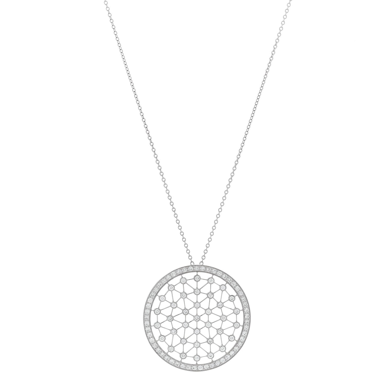 Tiffany Platinum Diamond Voile Necklace 1 of 5