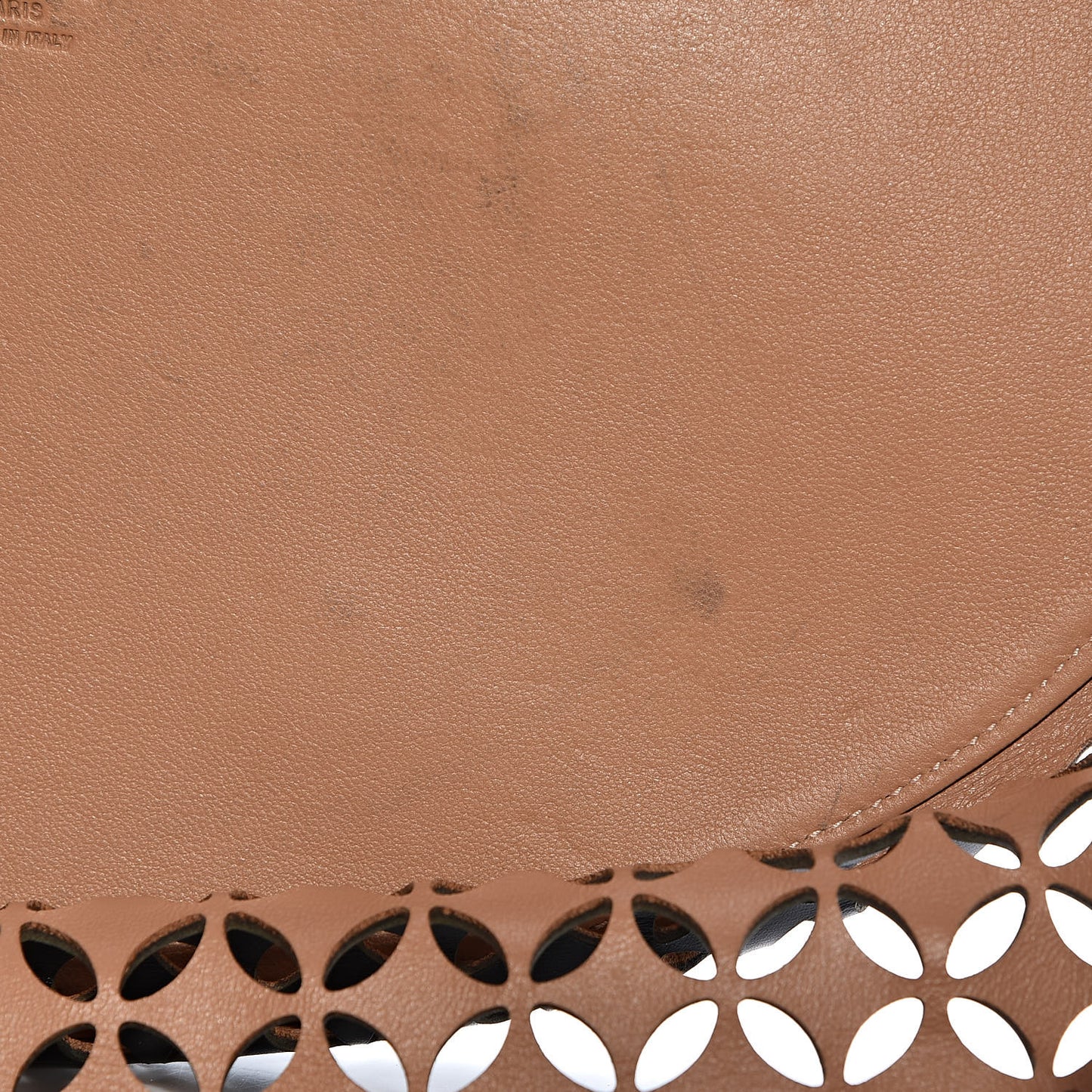 Calfskin Laser Cut Petale Tote Black