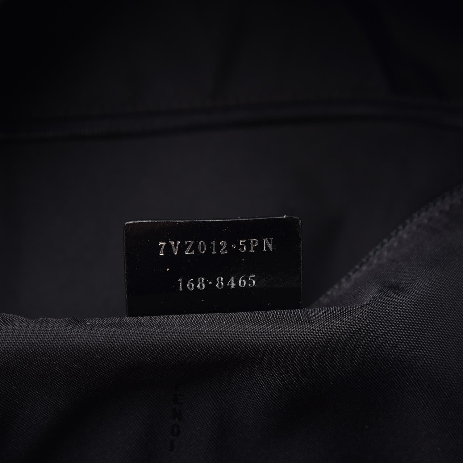 Fendi Nylon Shearling Block Letter Backpack Black 7 of 9