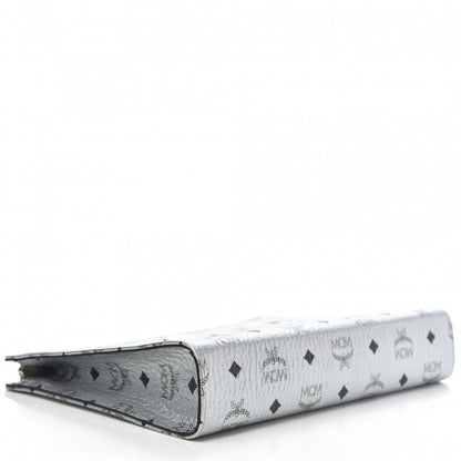 MCM Metallic Visetos Medium Zip Pouch Silver 4 of 8